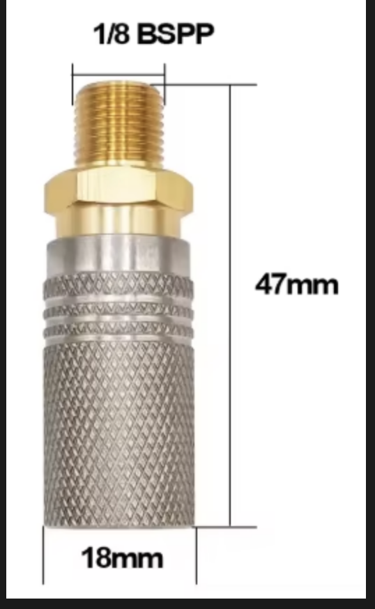 Pcp dolum hortumu konektörü, dolum ucu  8mm hızlı sök tak